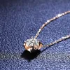 ペンダントTbestone Bull Head 1CT Moissanite Diamond S925 Sterling Silver Fashion Elegant Rose Gold Gold Necklace Women's Brand Jewelry