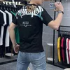 Męskie koszulki Summer New Mens Slim Fit T-shirt Wzór spersonalizowany młodzieżowa moda T-shirt okrągła szyja talia męska noszenie J240221