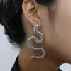 Neue schlangenförmige Ohrringe des Designers, personalisierte verdrehte geometrische Hip-Hop-Ohrringe, übertriebene schlangenförmige modische Relief-lange Ohrringe für Damen