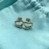 Серьги-гвоздики Xsjt Love из стерлингового серебра S925 Tiffanynet, женские простые легкие роскошные серьги маленького и высокого класса с цепочкой на воротнике с полыми серьгами в форме сердца