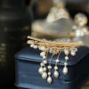 Jewelry FXLRY Original Handmade Natural Freshwater Pearl Tassel Hairpin Aquamarine Hair Accessories