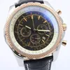 Tow Tone New Watches Quality B06 B01 A25362クロノグラフバッテリームーブメントクォーツブラックダイヤルメン
