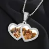 Pass Diamond Tester Moissanite Double Heart Custom Photo Pendant 925 Sterling Silver Lab 보석 사용자 정의 사진 메모리 목걸이