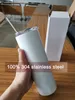 US Stock Double Walled Tumbler 20oz Straight Stainless Steel Insulated Mugs For Sublimation DIY Printing Cups Gifts