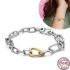 Braccialetti New Hot 925 Argento ME Serie Doppio Colore Amore Cuore Anello Catena Donna originale Perla Logo Bracciale Gioielli di moda fai da te