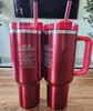 Ship From USA Holiday red cobranded winter Pink Red H2.0 40OZ Mugs Cosmo Pink Parade Tumblers Car Cups Target Flamingo Valentine's Day Gift 1:1 Logo GG0221