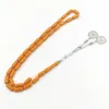 Armbanden oranje hars tasbih 33 Misbaha kralen islamitisch geschenk moslim rozenkrans kalkoen mode armband sieraden accessoires bij de hand