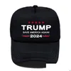 Cappelli da festa 2024 Trump Baseball Hat Presidential Elections Caps Save America Again Mesh Cotton Cap Drop Delivery Home Garden Festive Su Dhptj