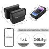 WEST BIKING Waterproof Bicycle Front Frame Bag Double Pouch 7.2 Inch Phone Touch Screen Bag Cycling Travel MTB Top Tube Bag 240219