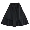 Kjolar japansk korea stil mörk svart hög midja lös sommar höst kjol dam arbete mode kvinnor avslappnad vår ruffle