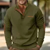 Sweats à capuche pour hommes Style rétro couleur contrastée sweat-shirt en velours côtelé col montant avec poche contrastée t-shirt 3d