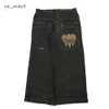 Jnco jeans designer trend mäns jeans jnco baggy y2k mode män hip hop pockets blå vintage denim byxor harajuku gotiska breda byxor skateboard jeans kvinnor 5894