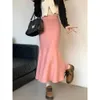 women's slimming fishtail skirt Knitted Half Length women's weight loss new slim skirt Fitting High Waisted a- line dress mermaid for Autumn and Winter Wool Skirt 70Y4