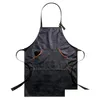 Aprons Pu Leather Waterproof Cafe Shop House Cleaning Bibs Women Apron For Men Kitchen Accessories Cooking Baking Pocket Chef Pinafo Dhyxn