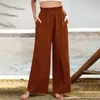 Pantaloni da donna Elastici a vita alta alla moda Gamba larga con pantaloni casual con coulisse da donna