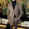 Men's Suits Boutique (Blazer Trousers) Suit British Korean Version Of The Slim Casual Mid-length Woolen Wedding Dress 2-piece