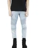 Designer-Lila-Jeans. Lässige lange Herren-Jeans mit Rissen, Destroyed-Slim-Denim, gerade Biker-Röhrenjeans, vielseitige Freizeitjeans