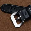 Cinturini per orologi Cinturino in grana di coccodrillo spesso 24 mm cinturino in pelle di vacchetta nera per PAM Pam441 Pam111 cinturino per braccialetto Classic212G