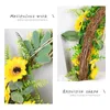 Dekorative Blumen, künstliche Sonnenblumen-Swag, hängende Bogengirlande, gelbe und grüne Blätter für Hochzeit, Wanddekoration, 22,8 Zoll