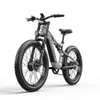 26-calowy elektryczny rower górski 2000 W podwójny silnik EBIKE City Fat Tire Rower 17,5AH 48V Samsung Pełne zawieszenie E Bike Bike Cruiser US SHENGMILO S600 E-MTB MOPED