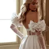 Elegante abito da sposa 2025 Sweetheart maniche staccabili increspato Split donne abiti da festa da sposa Vestido De Novia Robe De Mariage Custom Made