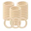 Uitrustingen 30 pc's natuurlijke houten ringen 60 mm onafgemaakte macrame houten ring houten cirkels voor diy ambachtelijke ring hangers sieraden maken