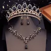 Colliers Fashion Bridal Jewelry Ensembles avec diadèmes pour les boucles d'oreilles de collier de couronne princesse pour robe de mariée