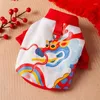 Dog Apparel 2024 Clothes Year Pet Chinese Dragon Costume Coat Winter Puppy Small Spring Festival Tang Suit For Chihuahua