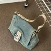 Torby wieczorowe wszechstronna łańcuch pod pachami ramię Ladies Harajuku Tote Denim Bag Y2K Vintage Korean torebki modowe Kobiety