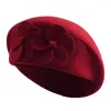 Bérets Beau chapeau français feutre hiver thermique extérieur dames béret casquette doux extensible pour les rencontres