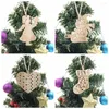 Decorações de natal 6 peças pingente de madeira vintage cantão cervo/papai noel/boneco de neve pendurado ornamentos para decoração de árvore crianças artesanato