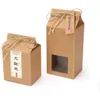 Tea Packaging Box Cardboard Kraft Paper Folded Food Nut Container Food Storage Standing Up Packing Bags Gift Wraps