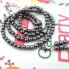 Colliers 8 mm Hématite ronde noire favorise la circulation sanguine des perles de pierre naturelles Tibetan Pyayer Mala Buddish 108 Perles de prière Collier 31 "