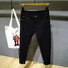 Erkekler Kot Tasarımcısı Saf Siyah Erkekler Jean Sonbahar Tarzı Konforlu Elastik İnce Fit Küçük Ayaklar Peluş Modaya Modeli Pantolon O77W