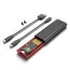 Kapsling M.2 NVME SSD -kapsling Adapter TOOLFREE USB C 3.1 Thunderbolt 3 10 GB NGFF SATA PCIe MKEY för 2230 2242 2260 2280 Dual Protocol