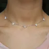 Naszyjniki 925 Srebrny Srebrny Cz Choker Naszyjnik 2018 Nowy trójkąt projektowy Trzy AAA White CZ Charm Link Chargeing Women Chaint