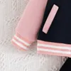 Ensembles de vêtements fille 6 mois - 3 ans uniforme de baseball rose veste à boutons manteau à manches longues et pantalon tenue ensemble de vêtements pour bébés en bas âge