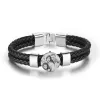 Bracelets Personnalisez les bracelets en cuir pour hommes avec des perles 24 noms Charm Photo Bangle Bijoux empilables Cadeau pour père papa grand-père fils