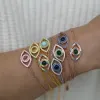 Braccialetti Benedica Lucky Rainbow Hamsa turco Evil Eyes Catena Bangle Reale 100% 925 Bracciale in argento sterling per le donne Gioielli delicati