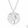 Ожерелья с подвесками, модное милое ожерелье с подвеской в виде совы из дерева для женщин, винтажное позолоченное ожерелье Mtilayer L Dhgarden Dhjfl