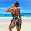 Women's Swimwear 2023 New 2PC Push Up Women Bikini Set Skirt Floral Printed Bikinis Strappy Bandage Brazilian Biquini Bathing SuitH2422105