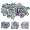Декоративные цветы, искусственные розы, серые поделки, 50 шт., для свадебной композиции «сделай сам», заколки для волос, шляпа