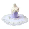 Scenkläder 2024 Purple Tutu Ballet Swan Lake Ballerina Pancake Girl Women Adult Child Dress Kids Dance Costumes LED