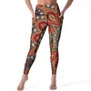 Active Pants Red Evil Eye Leggings Pockets Abstract Print Graphic Yoga Push Up Fitness Legging Cute Stretch Sports Tights