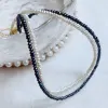 Ожерелья элегантное настоящее натуральное жемчужное ожерелье для женщин Черное белое 23 -мм мини -маленькое маленькое пуговица жемчужное очарование коляска Кокер