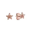 Earrings Women's Rose Gold Earrings Pearl Starfish Love Heart Leopard Pattern Beetle Square Zircon Fashion Charm Bridesmaid Wedding Gift
