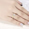 Ringen Lnngy 1.0 karaat Moissanite ringen met certificaat 10K massief gouden verlovingsring voor vrouwen stapelen trendy bruiloft sieraden