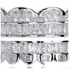 Grillz Dental Grills Grillz Dental Grills Neue Baguette-Set Zähne Oben Unten Roségold Silber Farbe Mund Hip Hop Modeschmuck Rapper Dhe6W