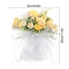 Decorative Flowers Wedding Bouquets For Bride Realistic Silk Roses Bridal Bridesmaid Bouquet White