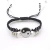 Bracelets de charme Personnalité Alliage Tai Chi Bracelet tressé Yin et Yang Pendentif Couture Collier Main Corde Chaîne Couple